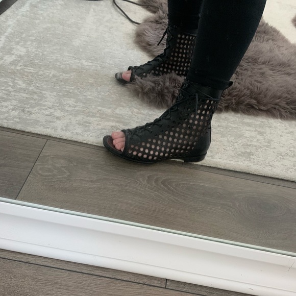 Proenza Schouler Lace-Up Cage Flat Boot Open Toe - Picture 9 of 9